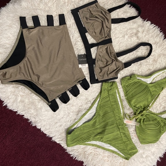 Topshop Two Piece High Waist Swim Suit - Picture 5 of 11